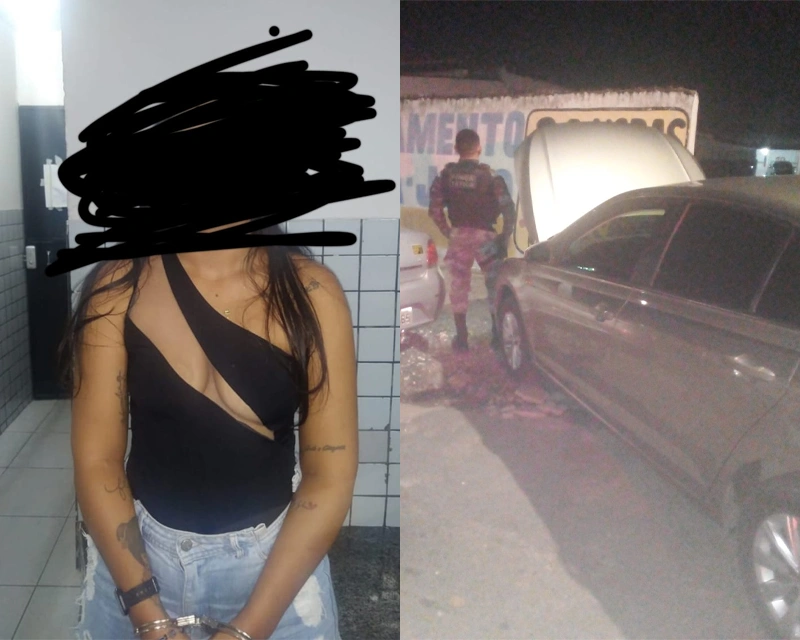 Mulher é presa após ser flagrada carro roubado na zona Sudeste de