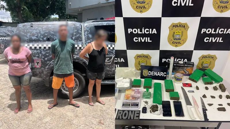 Polícia prende três pessoas por tráfico de drogas em Teresina um deles