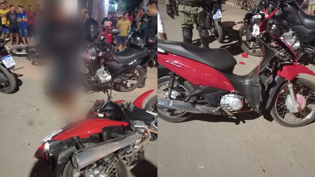 Adolescente rouba moto e atropela policiais que faziam patrulhamento em Teresina