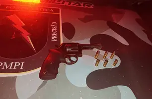 Arma e munições apreendidas com um dos suspeitos (Foto: Reprodução)