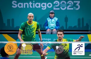 Davi da Silva e Fabrício Farias, dupla brasileira no badminton (Foto: Wander Roberto/COB)