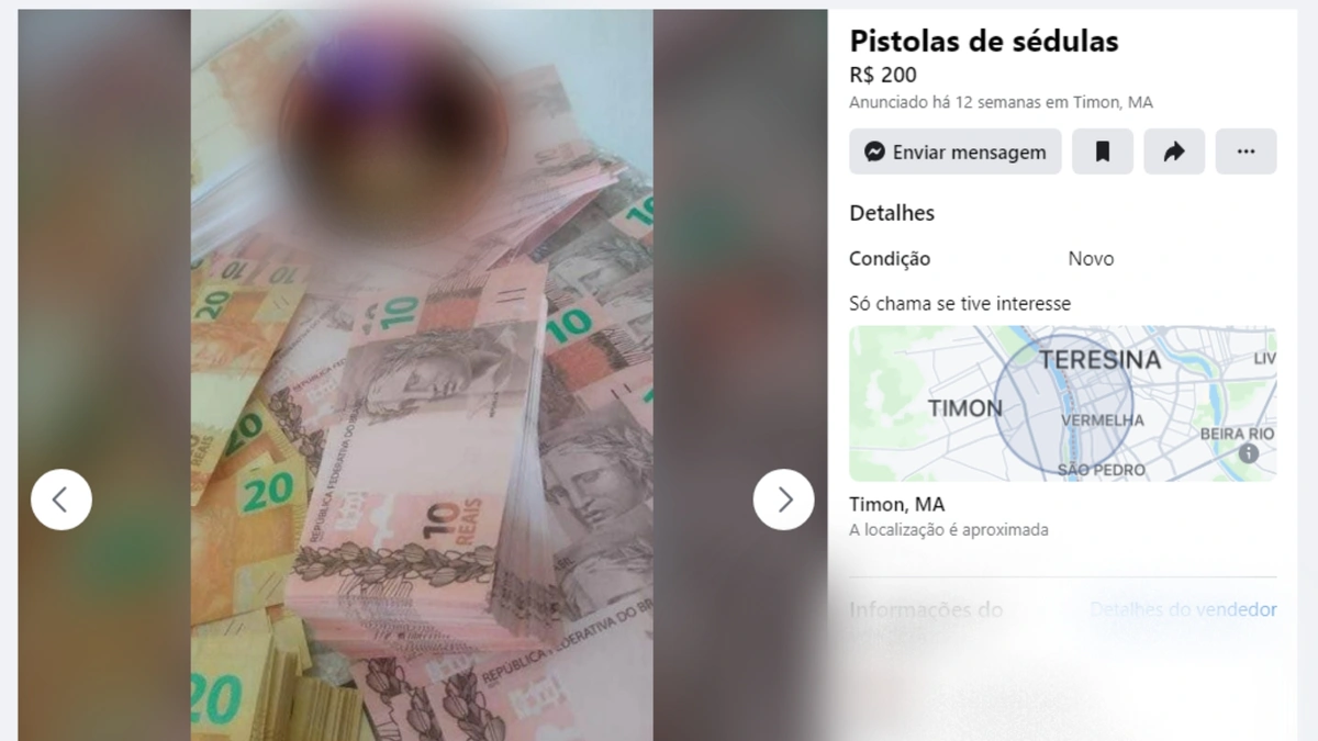 Denúncia: anúncio de dinheiro falsificado no Facebook completa 12 semanas