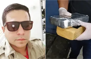 Helton Carlos e drogas apreendidas em sua posse (Foto: Reprodução)