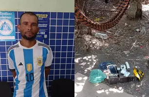 Homem é preso com drogas em acampamento localizado dentro do mato em Parnaíba (Foto: Reprodução)