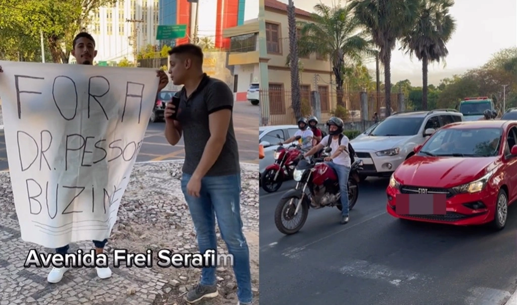 Influencer organiza buzinaço contra Dr. Pessoa na avenida Frei Serafim