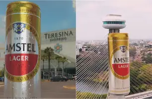 "Lata gigante" da Amstel circula por Teresina (Foto: Reprodução)