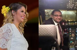 Marília Mendonça e piloto Geraldo Medeiros. (Foto: Reprodução)