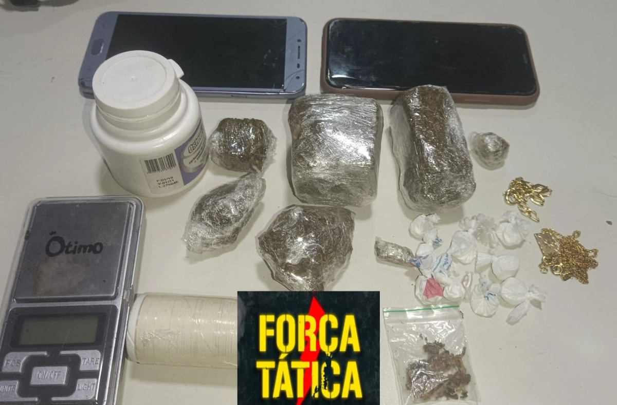 Material apreendido pela polícia