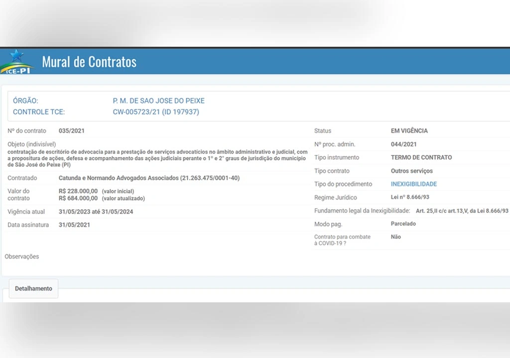 Ministério Público verificou sobrepreço em contrato