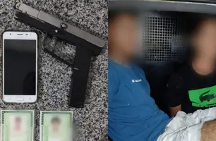 Polícia apreende adolescente que ostentava arma de fabricação caseira em Teresina (Foto: Reprodução)