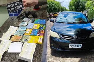 Polícia realiza operação e prende indivíduo com arma e dinheiro de jogo de azar (Foto: Reprodução)