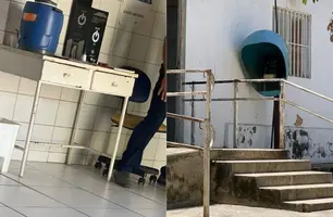 População sofre com calor e sentem falta de bebedouro na UBS Dr. Durvalino Couto (Foto: Tiago Moura/ Conecta Piauí)