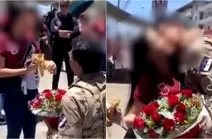 Sargento pede adolescente em casamento (Foto: Reprodução)