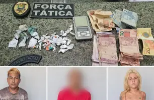 Três indivíduos detidos em Parnaíba (Foto: Reprodução)