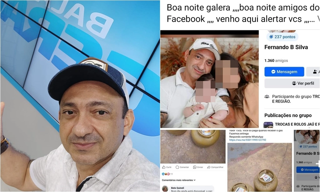 Bandidos usam foto do Beto Rego com a família para aplicar golpes na internet