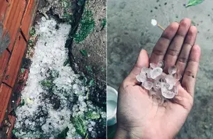 Chuva de granizo atinge município no Piauí (Foto: Reprodução)