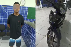 Jovem de 20 anos é preso com motocicleta roubada em Parnaíba (Foto: Reprodução)