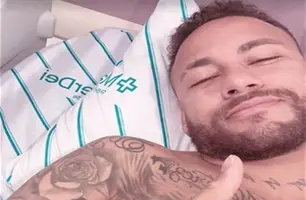 Neymar passa por nova cirurgia no joelho em hospital de Belo Horizonte (Foto: Reprodução)