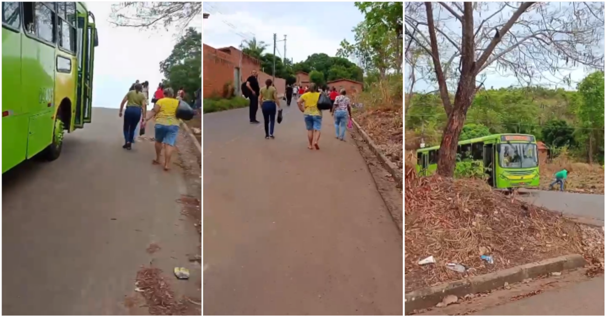 Ônibus quebra no meio de ladeira em Teresina e passageiros completam percurso a pé