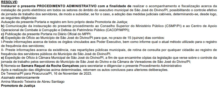 Portaria do MP-PI