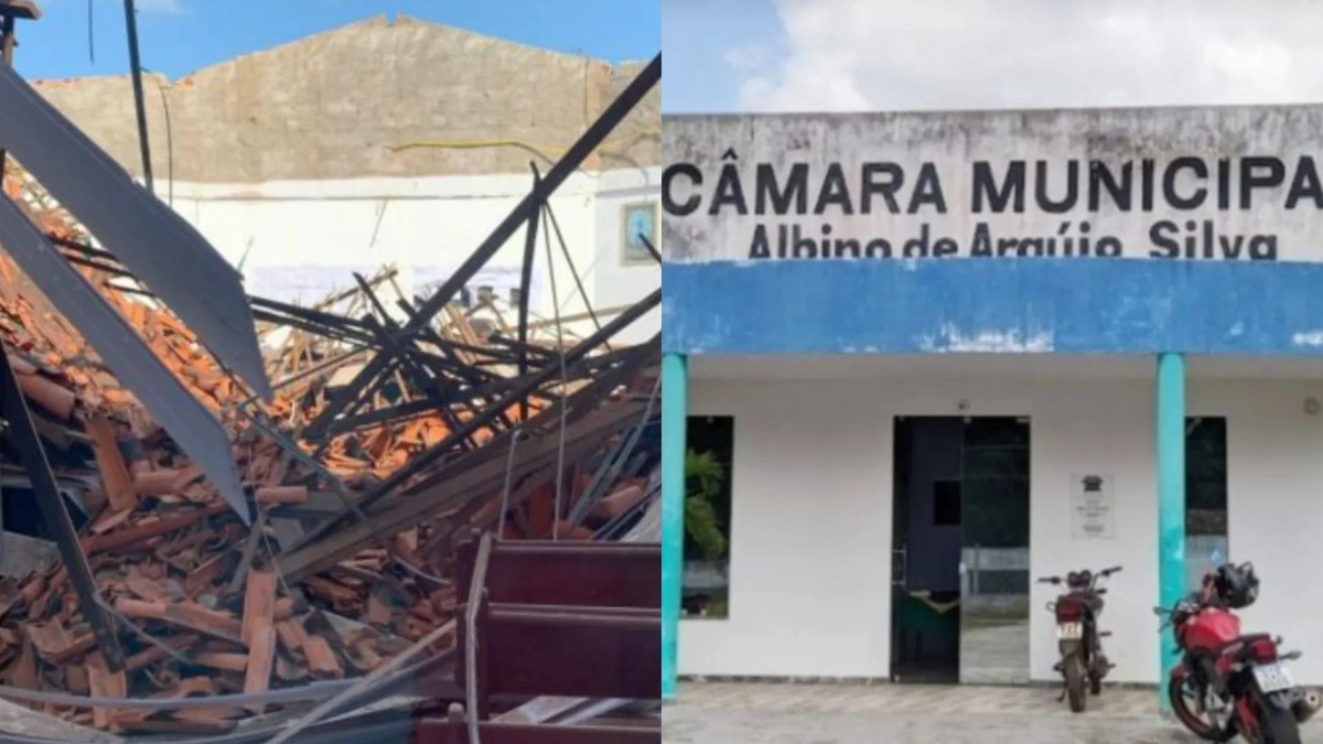Teto de Câmara Municipal desaba no interior do Maranhão e quase vira tragédia
