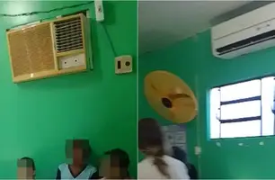 Ventiladores e ares-condicionados da sala não funcionam (Foto: Reprodução)