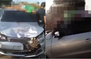 Acidente deixa mulher gravemente ferida (Foto: Reprodução)