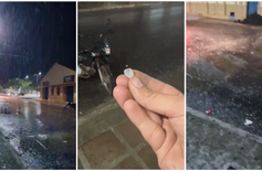 Chuva de granizo surpreende moradores da cidade de Pedro II