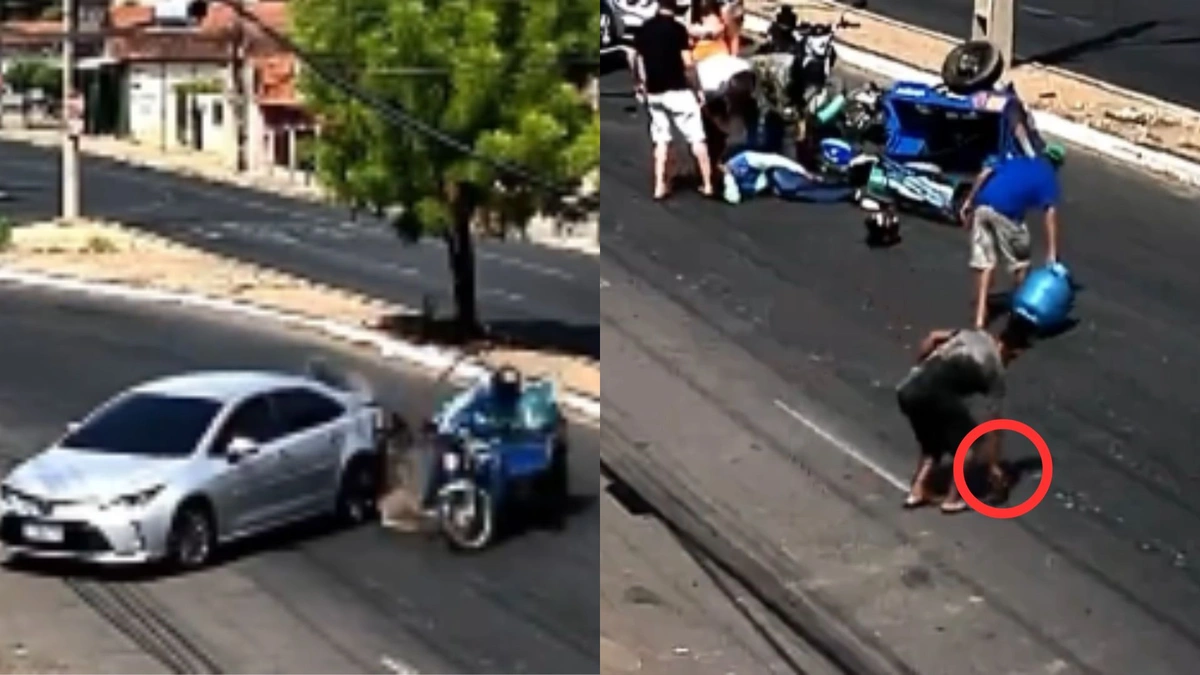 Entregador de gás sofre acidente e tem celular roubado em avenida de Teresina