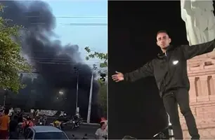 Familiares do entregador fecharam avenida Duque de Caxias com protesto (Foto: Reprodução)