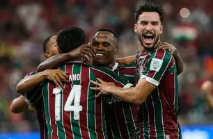 Fluminense comemora vaga para final do Mundial de Clubes (Foto: Reprodução/LUCAS MERÇON/FLUMINENSE FC)