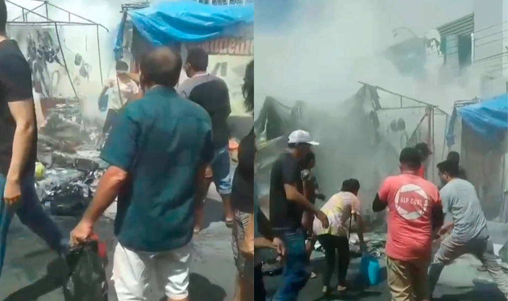 Fogos de artifício causam incêndio em feira e gera pânico no centro de Picos
