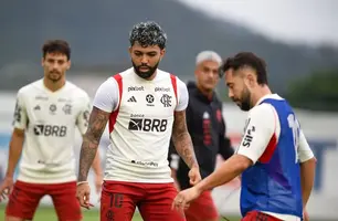 Gabigol em treinamento (Foto: Reprodução/Marcelo Cortes/CRF)