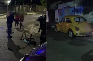 Jovem é preso após tentar roubar Fusca e agredir vigilantes em Parnaíba (Foto: Reprodução)