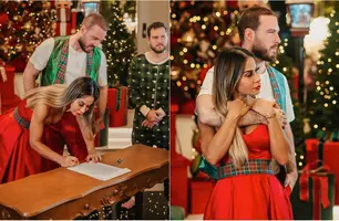 Maíra Cardi e Thiago Nigro em cerimônia de casamento civil (Foto: Reprodução)