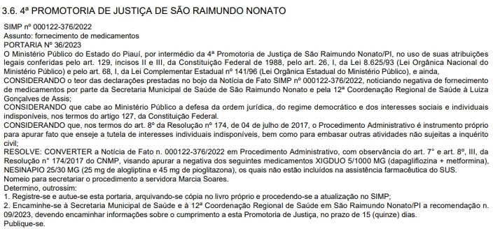 Portaria do MP-PI