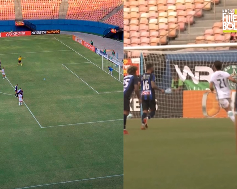 Gol de penalti no jogo do Altos e Manaus