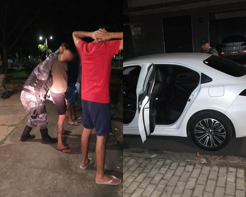 Presos com arma e drogas