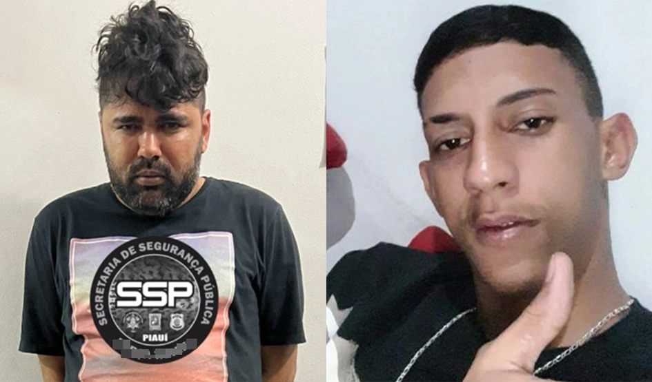 À esquerda, suspeito do crime, à direita, vítima que foi morta
