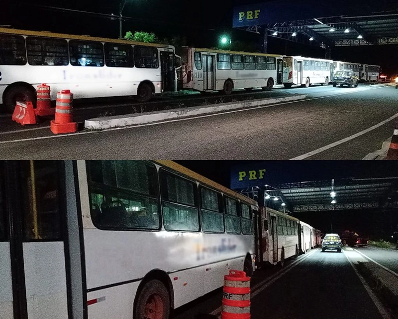 Apreensão de ônibus irregulares em rodovias do Piauí