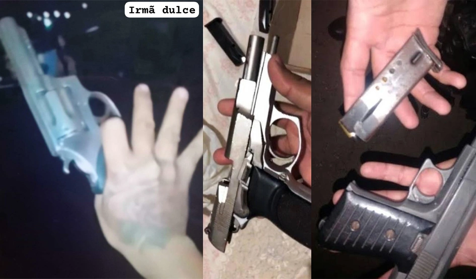 Armas exibidas pelos faccionados