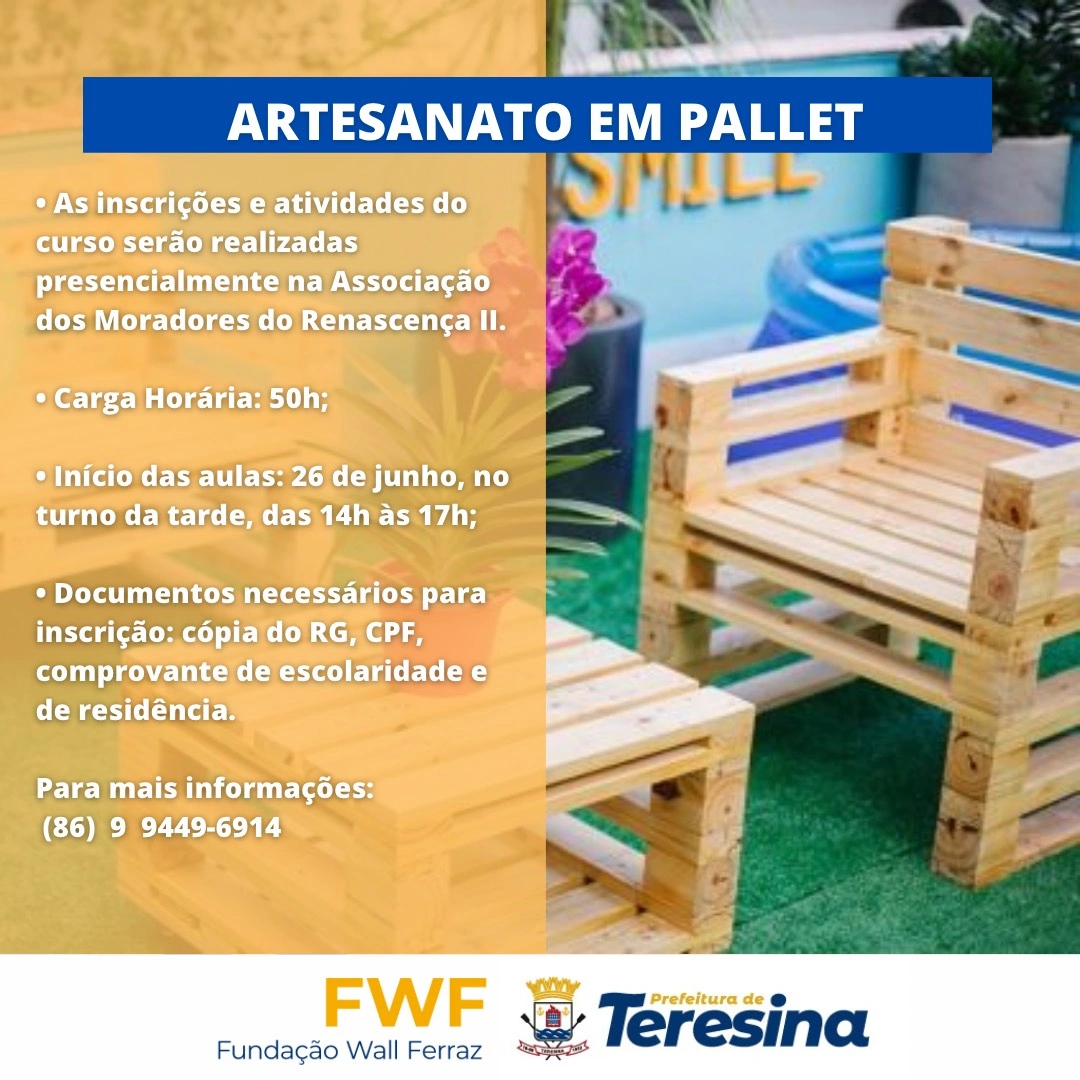 Curso de artesanato em pallet