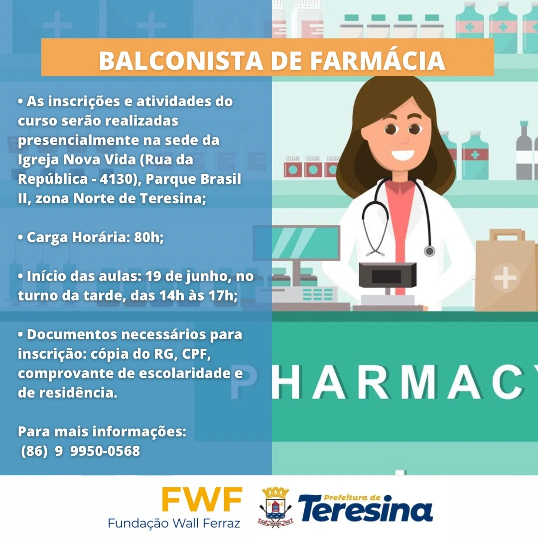 Curso de balconista de farmácia