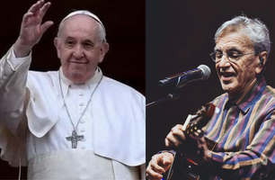 Papa Francisco convida Caetano Veloso para celebração dos 50 anos do Vaticano (Foto: Reprodução Instagram/ Filippo MONTEFORTE / AFP)