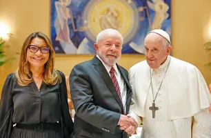 Primeira-dama Janja Lula da Silva, presidente Lula e Papa Francisco I, respectivamente (Foto: Ricardo Stuckert)