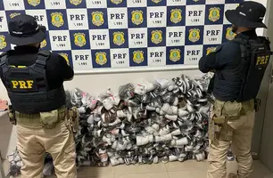 174 calçados falsificados são apreendidos em Floriano (PI) (Foto: Divulgação/PRF)