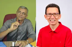 Agamenon Franco, ex-prefeito e dr. Lindemberg Vieira, atual prefeito de Ribeiro Gonçalves-PI. (Foto: Colagem: Mikeias di Mattos)