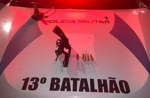 Arma apreendida com motorista (Foto: Divulgação/ PM-PI)
