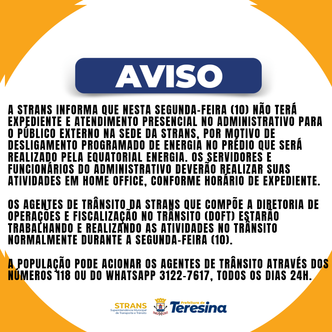 Aviso da Strans