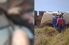 Motorista morre após tombar carreta em alta velocidade no Rodoanel de Teresina